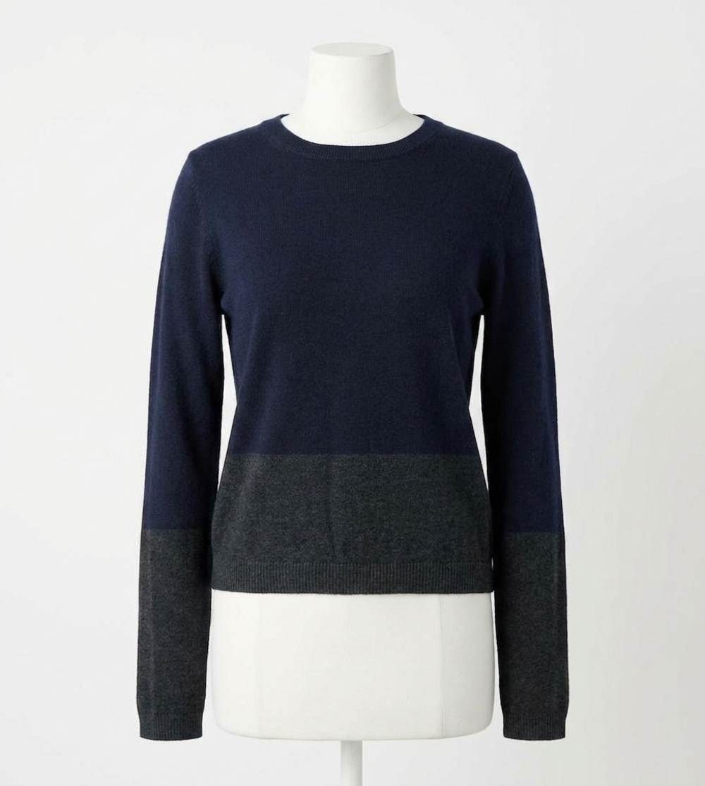 NEW VELVET BY GRAHAM & SPENCER roxy lux crewneck sweater in navy